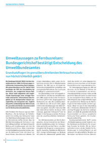 Dokument Umweltaussagen zu Fernbusreisen: Bundesgerichtshof bestätigt Entscheidung des Umweltbundesamtes