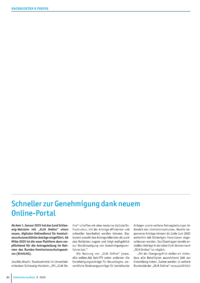 Dokument Schneller zur Genehmigung dank neuem Online-Portal