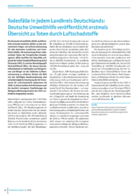 Dokument Todesfälle in jedem Landkreis Deutschlands: Deutsche Umwelthilfe veröffentlicht erstmals Übersicht zu Toten durch Luftschadstoffe
