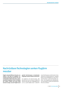Dokument Nachrüstbare Technologien senken Fluglärm messbar