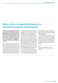 Dokument Wetter, Klima, Luftqualität: Aktualisierte Qualitätsstandards für Erholungsorte