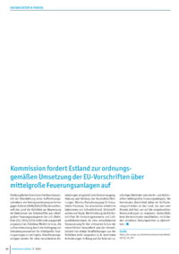 Dokument Kommission fordert Estland zur ordnungsgemäßen Umsetzung der EU-Vorschriften über mittelgroße Feuerungsanlagen auf
