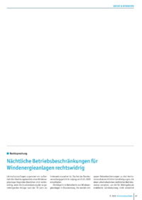 Dokument Nächtliche Betriebsbeschränkungen für Windenergieanlagen rechtswidrig