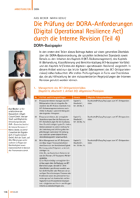 Dokument Die Prüfung der DORA-Anforderungen (Digital Operational Resilience Act) durch die Interne Revision (Teil 4)