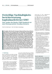Dokument Freiwillige Nachhaltigkeitsberichterstattung kapitalmarktferner KMU