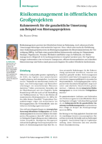 Dokument Risikomanagement in öffentlichen Großprojekten