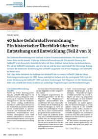 Dokument 40 Jahre Gefahrstoffverordnung – Ein historischer Überblick über ihre Entstehung und Entwicklung (Teil 2 von 3)