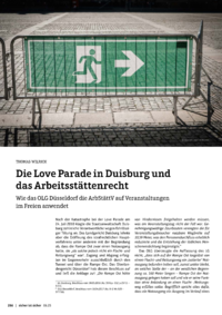 Dokument Die Love Parade in Duisburg und das Arbeitsstättenrecht