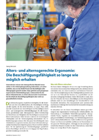 Dokument Alters- und alternsgerechte Ergonomie: Die Beschäftigungsfähigkeit so lange wie möglich erhalten