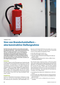 Dokument Sinn von Brandschutzhelfern – eine konstruktive Stellungnahme