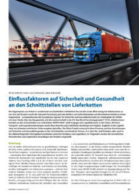 Dokument Einflussfaktoren auf Sicherheit und Gesundheit an den Schnittstellen von Lieferketten