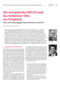 Dokument Die europäische DSGVO und das Schweizer DSG: ein Vergleich
