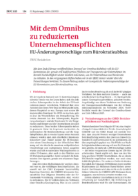 Dokument Mit dem Omnibus zu reduzierten Unternehmenspflichten