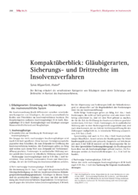 Dokument Kompaktüberblick: Gläubigerarten, Sicherungs- und Drittrechte im Insolvenzverfahren