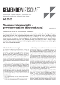 Dokument Wasserentnahmeentgelte – gewerbesteuerliche Hinzurechnung?
