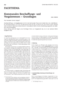 Dokument Kommunales Beschaffungs- und Vergabewesen – Grundlagen
