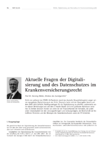 Dokument Aktuelle Fragen der Digitalisierung und des Datenschutzes im Krankenversicherungsrecht