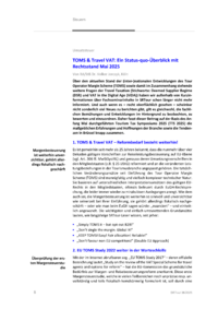 Dokument TOMS & Travel VAT: Ein Status-quo-Überblick mit Rechtsstand Mai 2025