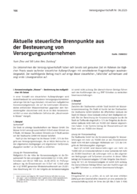 Dokument Aktuelle steuerliche Brennpunkte aus der Besteuerung von Versorgungsunternehmen