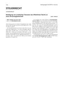 Dokument Beteiligung von juristischen Personen des öffentlichen Rechts an einer Personengesellschaft
