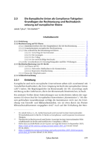 Dokument Die Europäische Union als Compliance-Taktgeber: Grundlagen der Rechtsetzung und Rechtsdurchsetzung auf europäischer Ebene