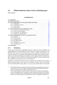 Dokument Effektive Business Codes: Inhalt und Bedingungen