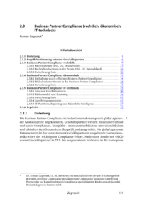 Dokument Business Partner Compliance (rechtlich, ökonomisch, IT-technisch)