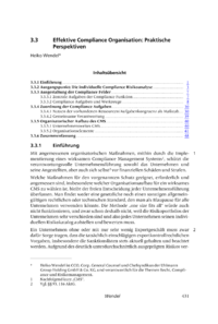 Dokument Effektive Compliance Organisation: Praktische Perspektiven