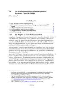 Dokument Die Prüfung von Compliance-Management-Systemen – der IDW PS 980