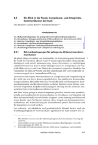 Dokument Ein Blick in die Praxis: Compliance- und Integritätskommunikation bei Audi