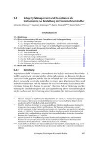 Dokument Integrity Management und Compliance als Instrumente zur Gestaltung der Unternehmenskultur
