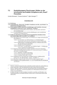 Dokument Produktbezogene Täuschungen: Risiken an der Schnittstelle von Produkt-Compliance und „Fraud“-Prevention