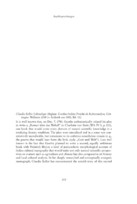 Dokument Claudia Keller: Lebendiger Abglanz. Goethes Italien-Projekt als Kulturanalyse