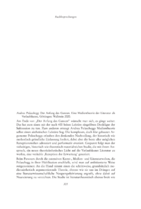 Dokument Andrea Polaschegg: Der Anfang des Ganzen. Eine Medientheorie der Literatur als Verlaufskunst