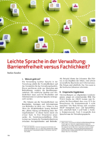 Dokument Leichte Sprache in der Verwaltung: Barrierefreiheit versus Fachlichkeit?