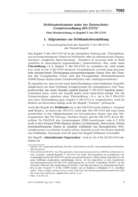Dokument Drittstaatentransfer unter der Datenschutz-Grundverordnung (DS-GVO) Eine Handreichung zu Kapitel V der DS-GVO