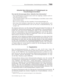 Dokument Aktuelle Kurz-Information 47: Frühjahrsputz im Verarbeitungsverzeichnis