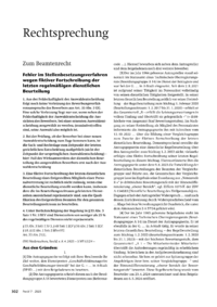 Dokument Fehler im Stellenbesetzungsverfahren wegen fiktiver Fortschreibung der letzten regelmäßigen dienstlichen Beurteilung