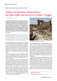 Dokument Stiften und Spenden lokaler Eliten – wer gab wofür und warum im antiken Thugga?