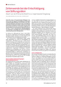 Dokument Zeitenwende bei der Entschädigung von Stiftungsräten