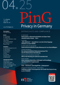 Dokument PinG Privacy in Germany Ausgabe 04 2025