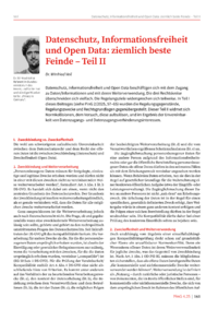 Dokument Datenschutz, Informationsfreiheit und Open Data: ziemlich beste Feinde – Teil II