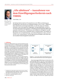 Dokument „Alle ablehnen“ – Ausnahmen von dem Einwilligungserfordernis nach TDDDG