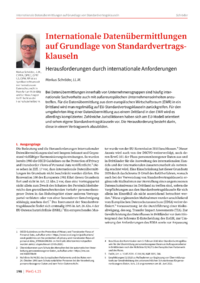 Dokument Internationale Datenübermittlungen auf Grundlage von Standardvertragsklauseln