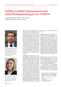 Dokument Zufällig sensibel?! Konsequenzen der EuGH-Rechtsprechung zu Art. 9 DSGVO
