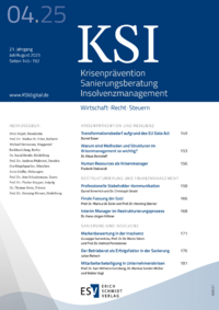 Dokument Krisenprävention Sanierungsberatung Insolvenzmanagement Ausgabe 04 2025