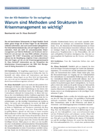 Dokument Nachgefragt: Warum sind Methoden und Strukturen im Krisenmanagement so wichtig?