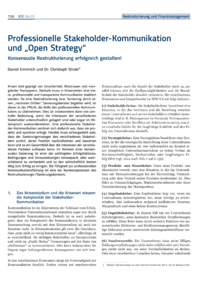 Dokument Professionelle Stakeholder-Kommunikation und „Open Strategy“