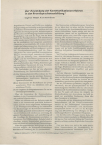 Dokument Zur Anwendung der Kommunikationsverfahren in der Fremdsprachenausbildung
