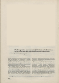 Dokument Die Integration (sovmeščenie) identischer Substantive in attributiven Wortverbindungen des Deutschen